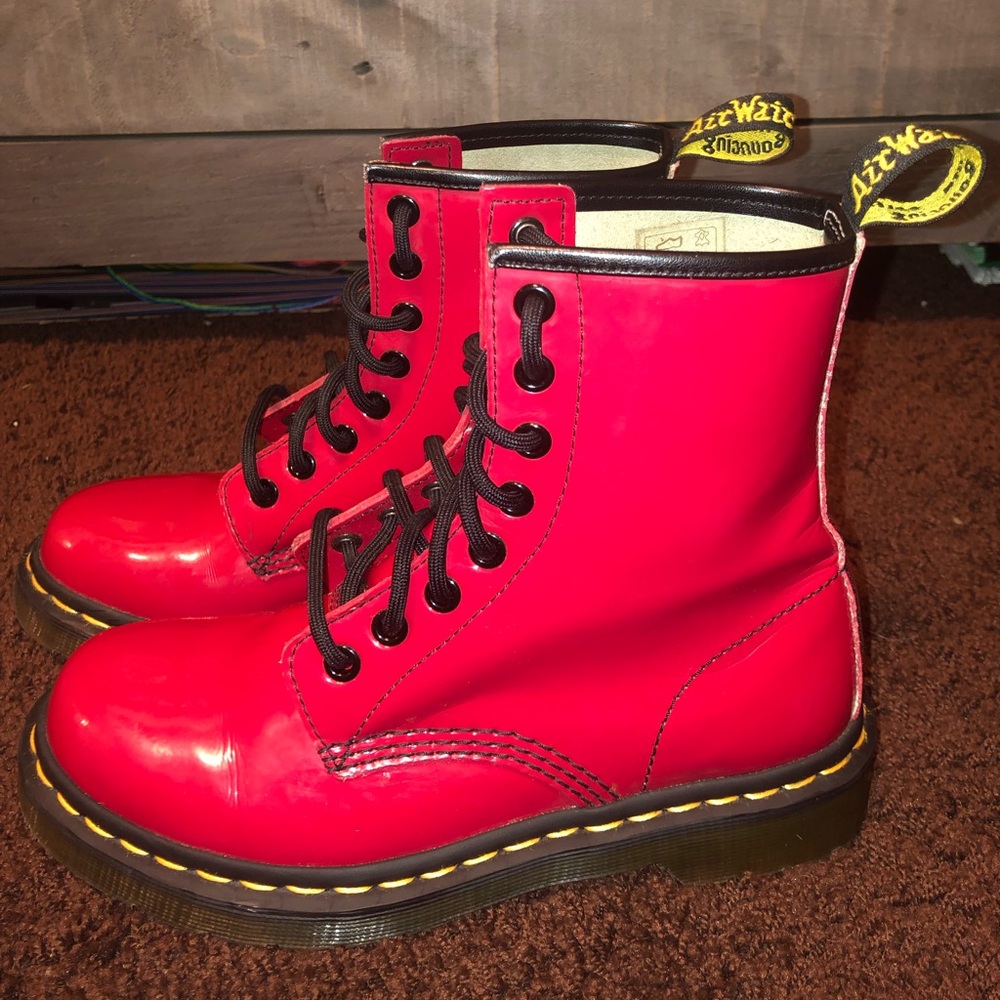 Red Dr. Martens Boots
